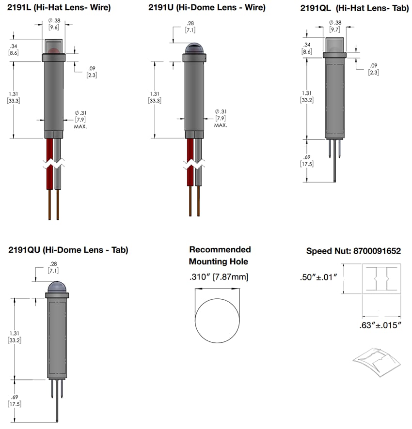 VCC 2191x LED Panel Mount Indicators